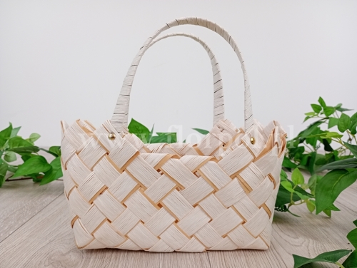 kosz torebka - pleciona z łuby 1szt biały (TD001198)