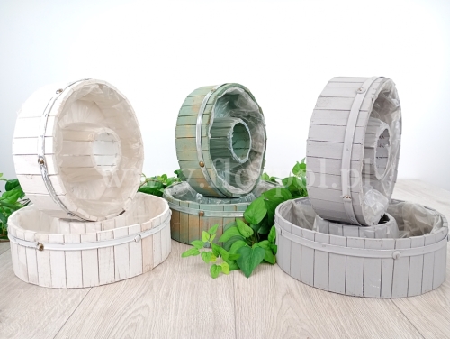 okrągła drewniana osłonka oponka - zestaw 2szt zielony (XP220112)  SR1832026A