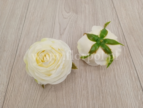 róża pełna - wyrobówka 12szt #1884 cream/green (SUN891)