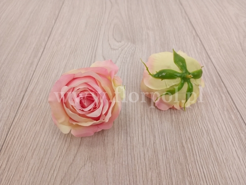 róża cieniowana - wyrobówka 12szt #1582 pink/green (SUN892)