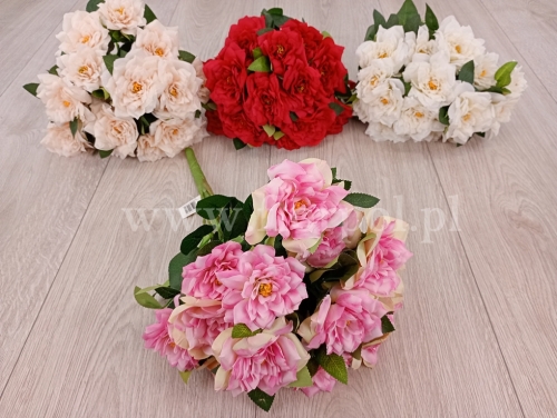 otwarte, polne róże w bukiecie - karton 6szt mix (MD053)