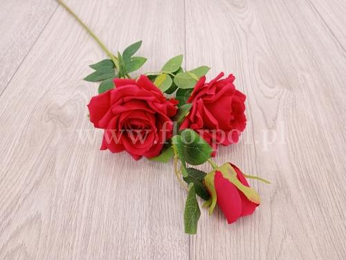 Róża trójka na łodydze 1szt czerwony (FJ067)