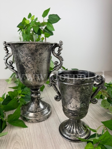 metalowy puchar h11 1szt srebro/grafit (23LC04099BS)