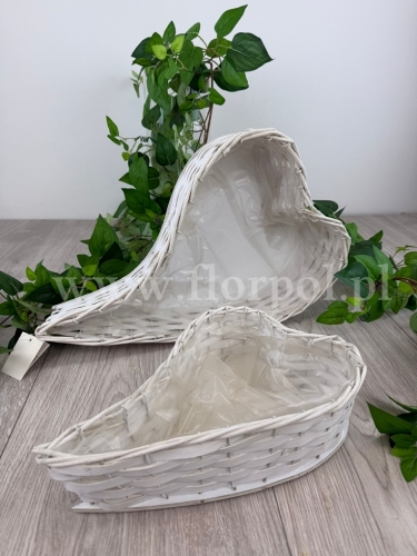 serce z wikliny - zestaw 2szt biały (BJ23WD-178) PN2332026A