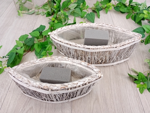 baza wrzeciono z gałązek - mniejsza - cemenciak 1szt bielony