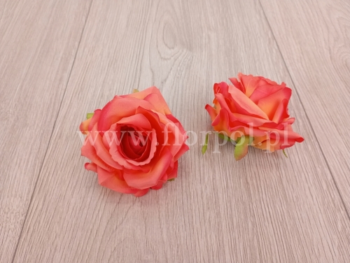 róża kretonowa - wyrobówka 6szt odc.pomarańczowy (FJ068)