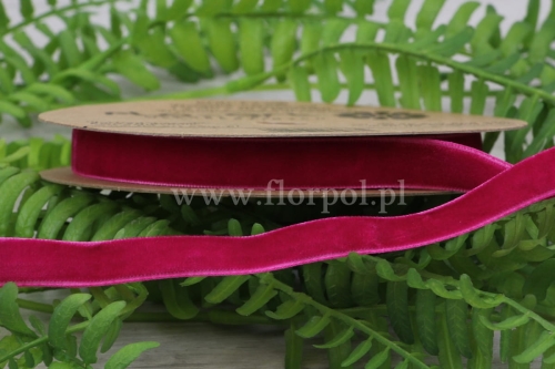wstążka aksamitka 2,5cm 1szt amarant (FX247) 
