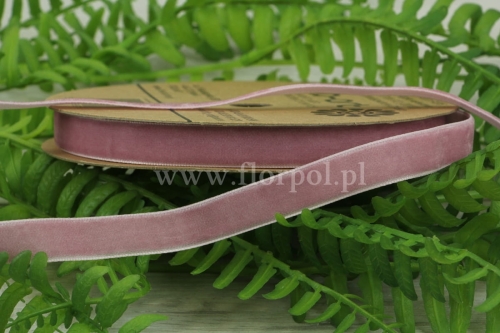 wstążka aksamitka 2,5cm 1szt brudny róż (FX247) 