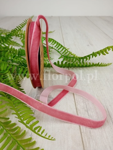 wstążka aksamitka 2,5cm 1szt delikatny róż (FX247)