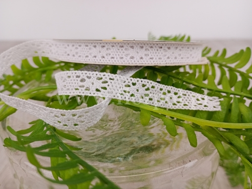 wstążka koronkowa 1cm 1szt biały  (FX113)