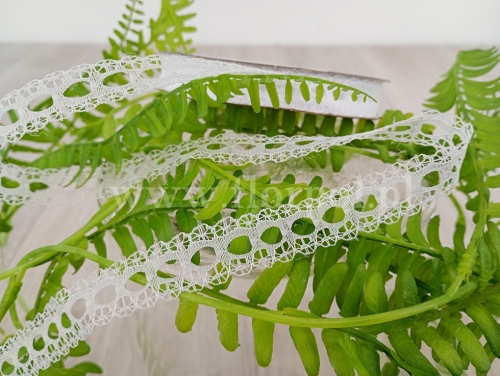 wstążka koronkowa 1,5cm 1szt biały  (FX155)