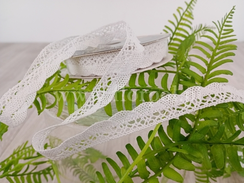 wstążka koronkowa 2cm 1szt biały  (FX109)