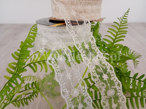 wstążka koronkowa 3,8cm 1szt ecru (FX310)