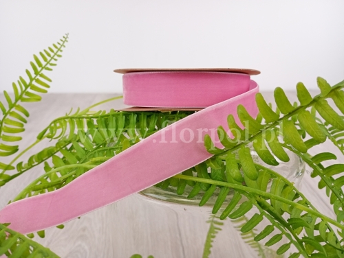 wstążka aksamitka 2,5cm 1szt ładny róż (FX247)