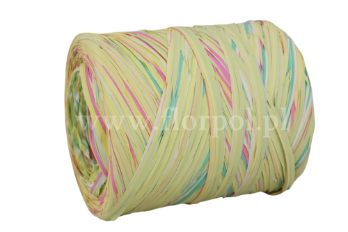 Rafia włoska 200m 1szt  żółty/seledyn/róż (1172-9922)