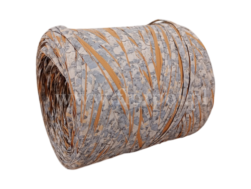 Rafia włoska 200m 1szt  marmur/beż (1927-0101)