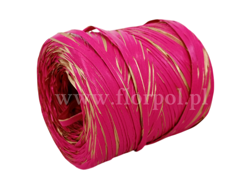 Rafia włoska 200m 1szt  róż/złoto  (043-7636)