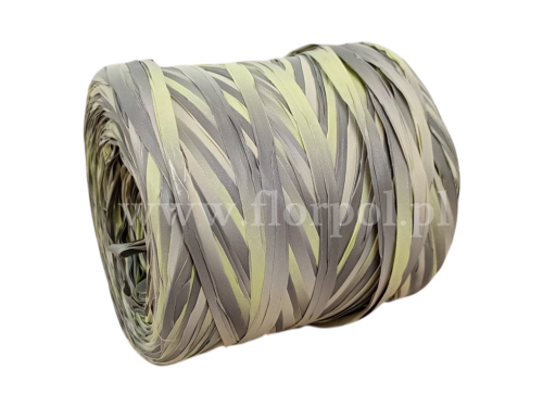 Rafia włoska 200m 1szt  odc. szarości/żółtego (516-2640 )