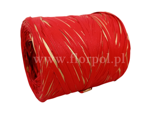 Rafia włoska 200m 1szt  1szt czerwień/złoto  (043-7600)