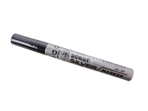 Marker okrągły SNOWMAN 1szt srebrny (SP)