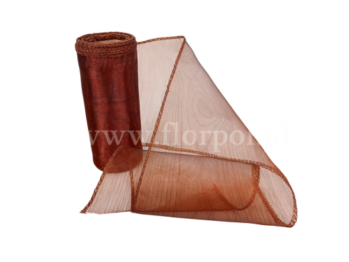  Organza 12CM X 9Y brąz (B09) 1szt  