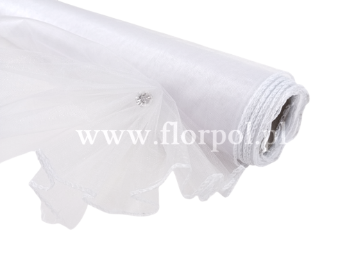 Organza 40CM X 9Y WHITE/biały 1szt