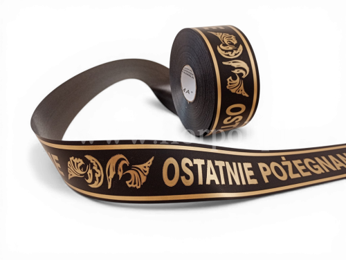Wstążka pogrzebowa drukowana 5/100Y NzDr czarny (45-42-00) 