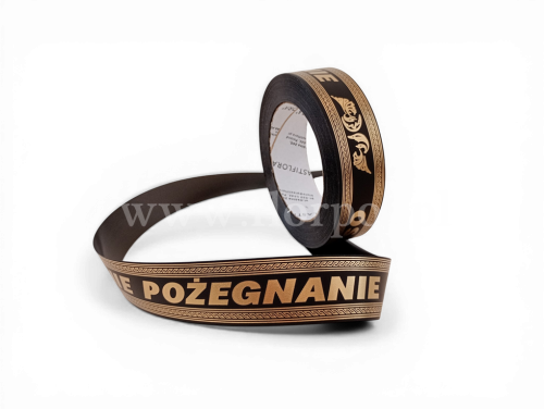 Wstążka pogrzebowa drukowana 3/50 NzDR czarny (45-42-00)