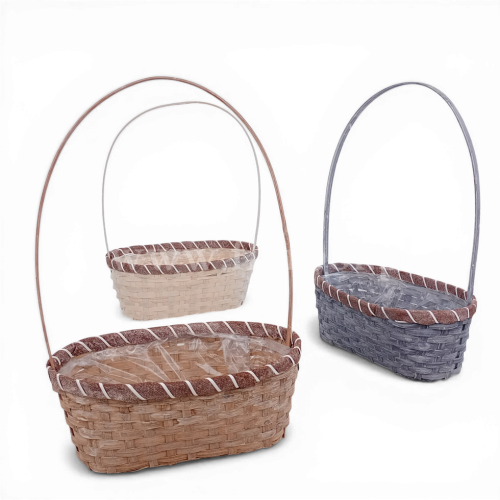 Kosz owalny z kabłąkiem 1szt szary (17803WH)