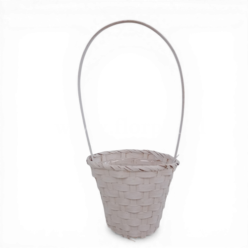 Koszyczek z wysokim kabłąkiem 1szt biały (*21752)