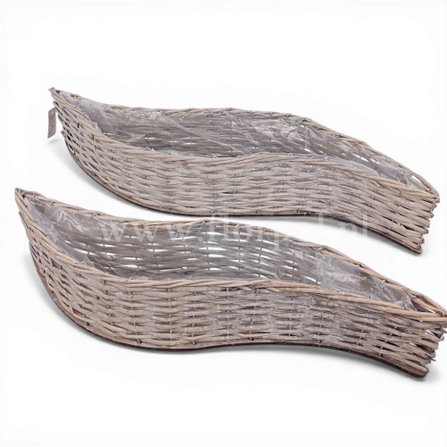 Zestaw wiklinowy - osłonka fala 2szt szary (OR-K-772111-S)