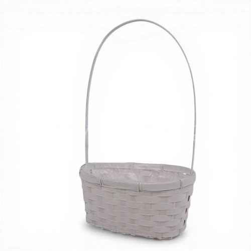 Kosz owalny z kabłąkiem 1szt biały lakier(KK14857)