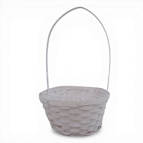 Kosz okrągły z kabłąkiem 1szt biały lakier(1657/NR)