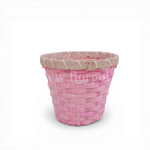 Osłonka - doniczka kolor juta 1szt różowy (*20833)