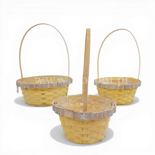 Kosz drewno i bambus kpl 3szt żółty (*21611)