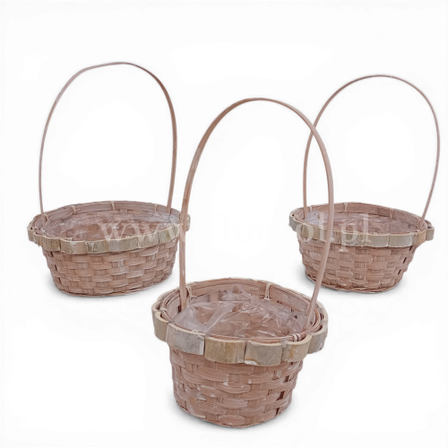 Kosz drewno i bambus kpl 3szt naturalny (*21611)