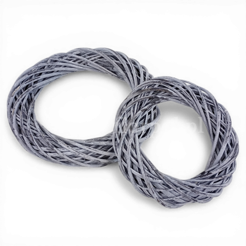 30cm wianek z wikliny 1szt szary bielony 