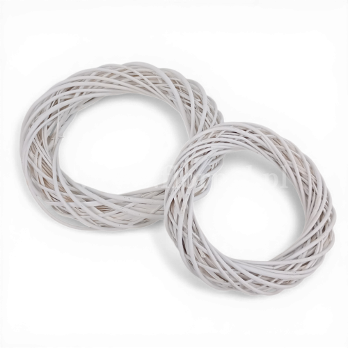 30cm wianek z wikliny 1szt biały