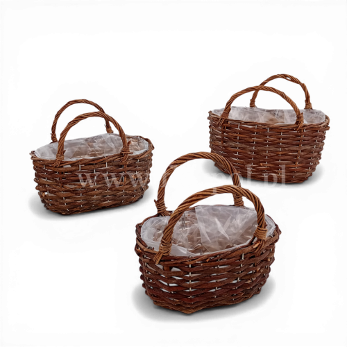 koszyczek wiklinowy kpl 3szt naturalny (2310-33) PN1632026C
