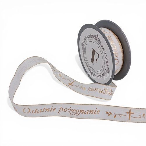 wst pogrzebowa atłas TKANE – ost pożegnanie 2,5/10 1szt biały  (225473.Z)