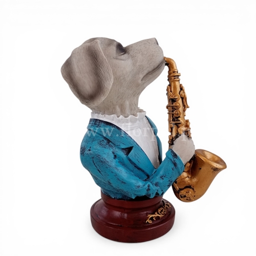 Pies z saksofonem 1szt niebieski/szary (24PRO033)