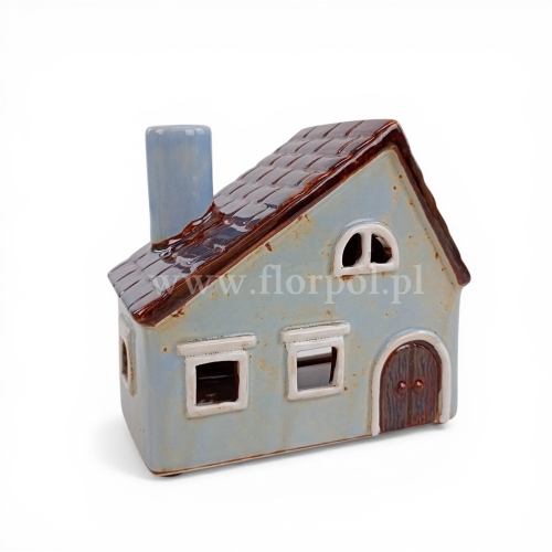 Ceramiczny domek 1szt  szary/brązowy (CAC-324-08136-25)