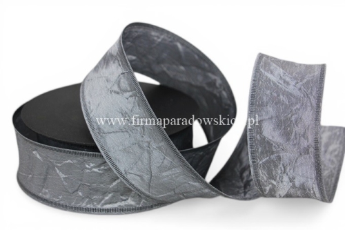 Wstążka gnieciona 4/10 1szt szary