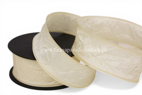 Wstążka gnieciona 4/10 1szt écru