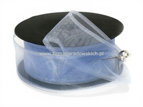 Szyfon z drucikiem wstążka 4/9 1szt błękit 