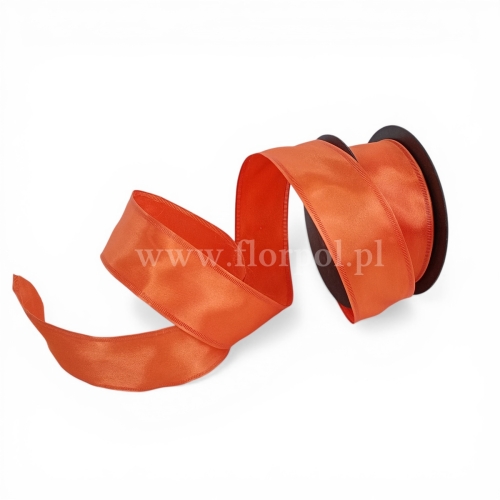 Wstążka atłasowa - drucik  4/10 1szt dynia