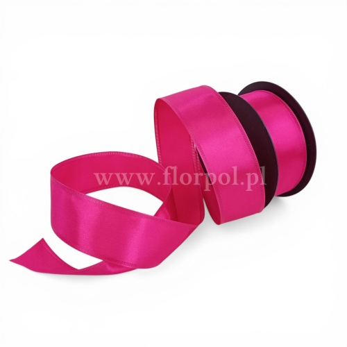 Wstążka atłasowa - drucik  4/10 1szt różowy