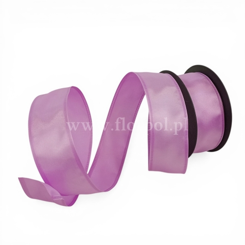Wstążka atłasowa - drucik  4/10 1szt lila