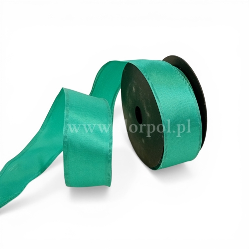 Wstążka atłasowa - drucik  4/10 1szt turkus