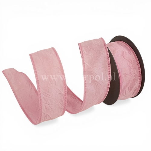 Wstążka gnieciona 4/10 1szt jasny róż